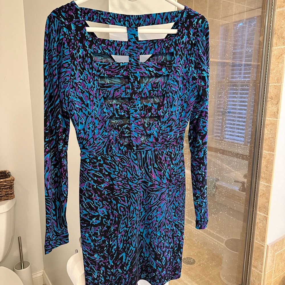 BCBG jewel blue cocktail dress